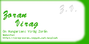 zoran virag business card